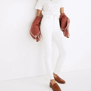 New Madewell The High Rise Perfect Vintage Jean Tile White 24